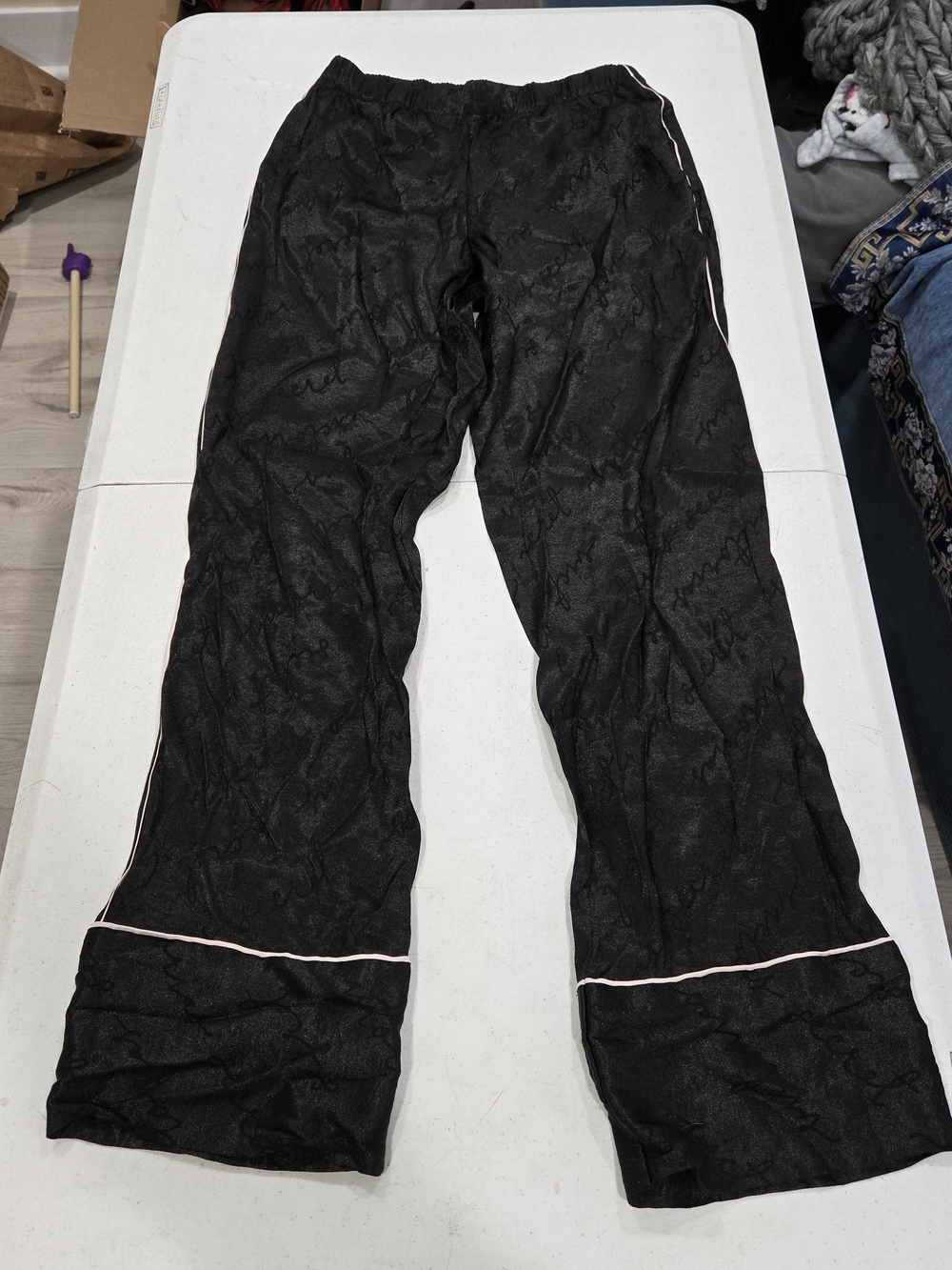 Victoria's Secret Black Satin Joggers